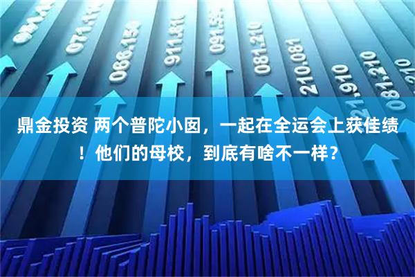 鼎金投资 两个普陀小囡，一起在全运会上获佳绩！他们的母校，到底有啥不一样？