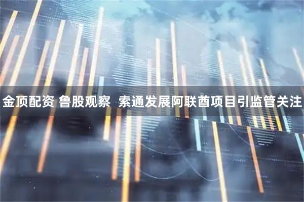 金顶配资 鲁股观察  索通发展阿联酋项目引监管关注